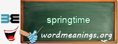 WordMeaning blackboard for springtime